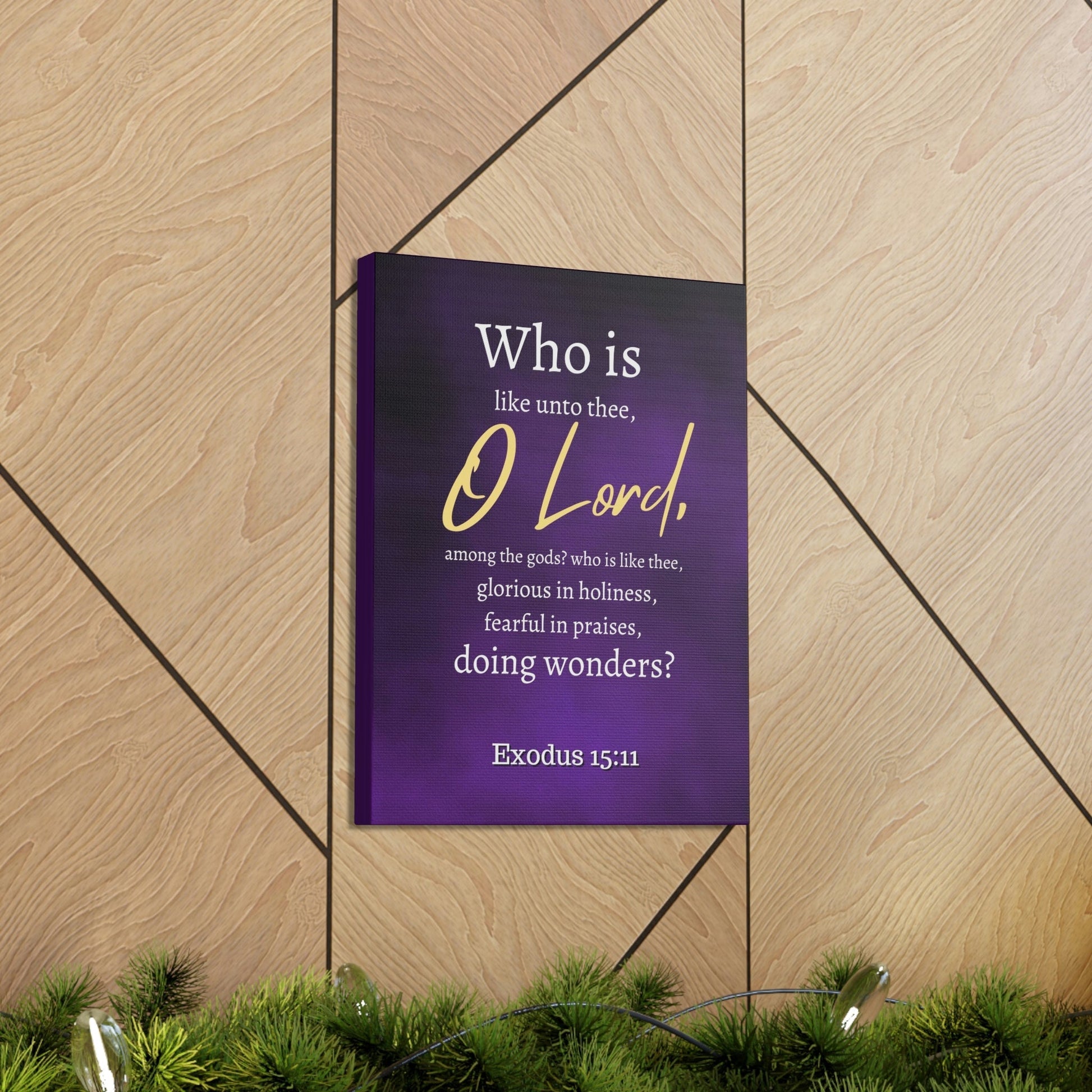 Scripture Walls Who Is Like You Lord? Exodus 15:12 Bible Verse Canvas Christian Wall Art Ready to Hang Unframed-Express Your Love Gifts