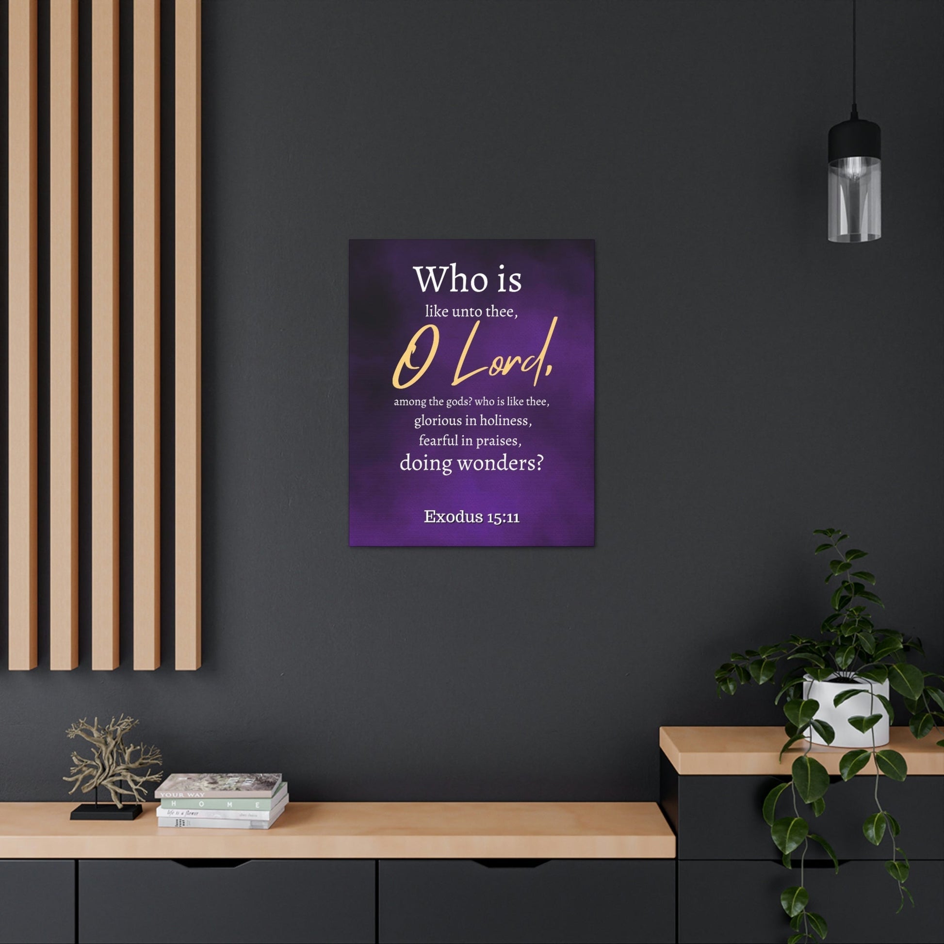 Scripture Walls Who Is Like You Lord? Exodus 15:12 Bible Verse Canvas Christian Wall Art Ready to Hang Unframed-Express Your Love Gifts