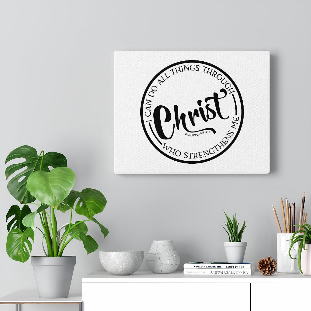 Scripture Walls Who Strengthens Me Philippians 4:13 Bible Verse Canvas Christian Wall Art Ready to Hang Unframed-Express Your Love Gifts