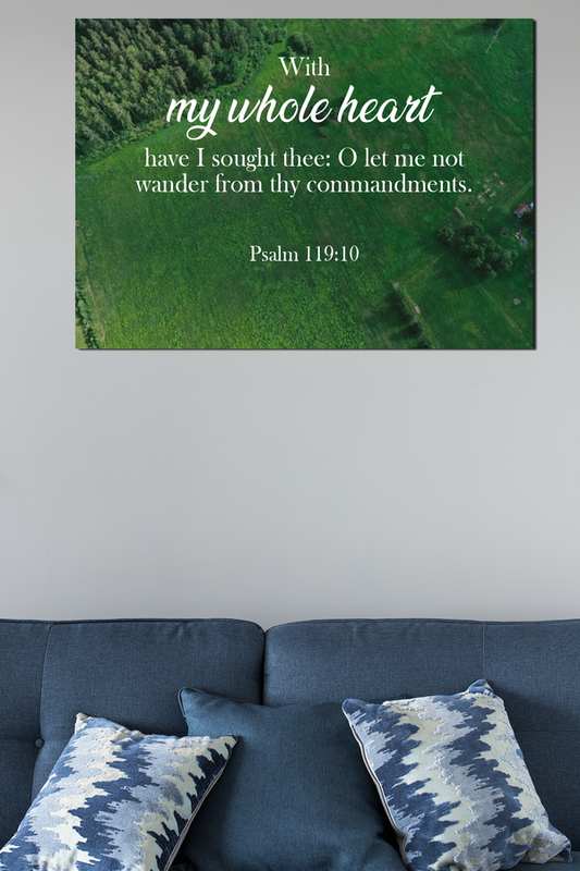 Scripture Walls Whole Heart Psalm 119:10 Christian Home Decor Bible Art Unframed-Express Your Love Gifts