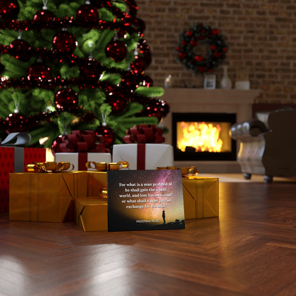 Whole World Matthew 16:26 Bible Verse Canvas Christian Wall Art Ready to Hang Unframed-Express Your Love Gifts