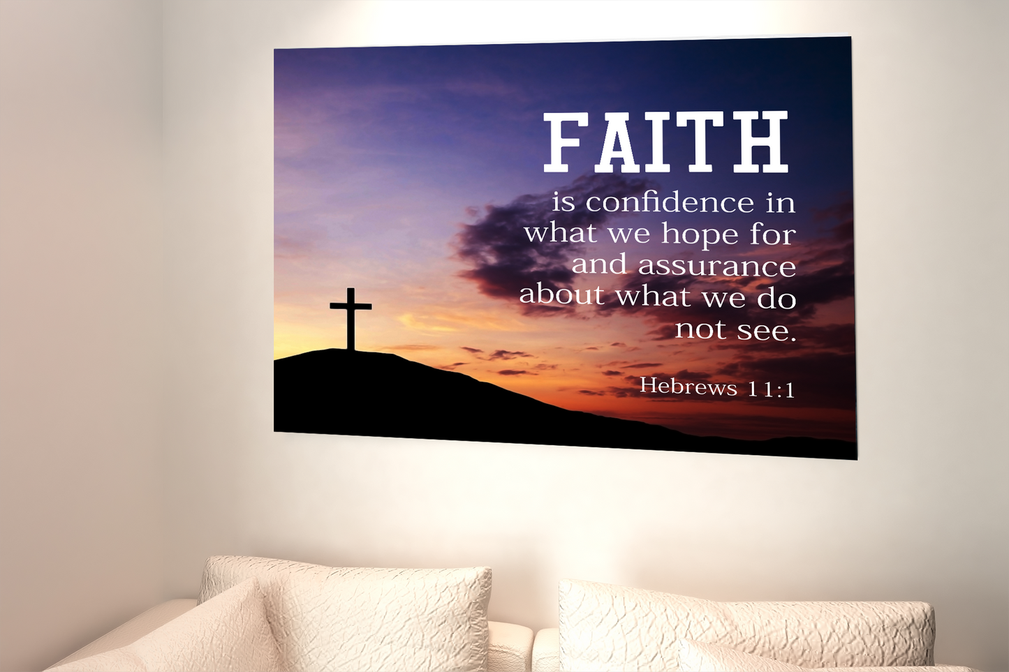 Scripture Walls Why I Believe Hebrews 11:1 Bible Verse Canvas Christian Wall Art Ready to Hang Unframed-Express Your Love Gifts