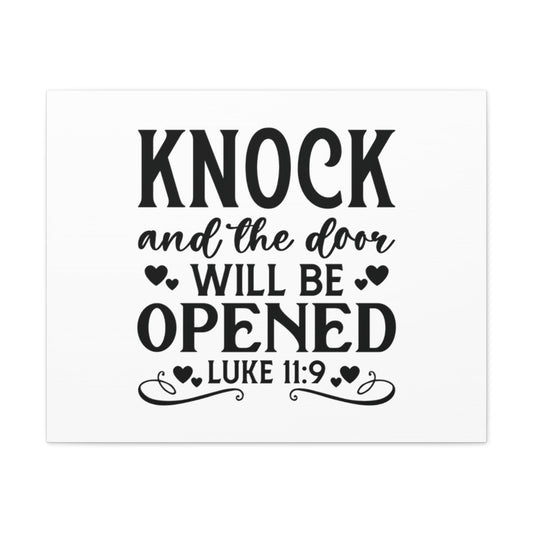 Scripture Walls Will Be Opened Luke 11:9 Hearts Bible Verse Canvas Christian Wall Art Ready to Hang Unframed-Express Your Love Gifts