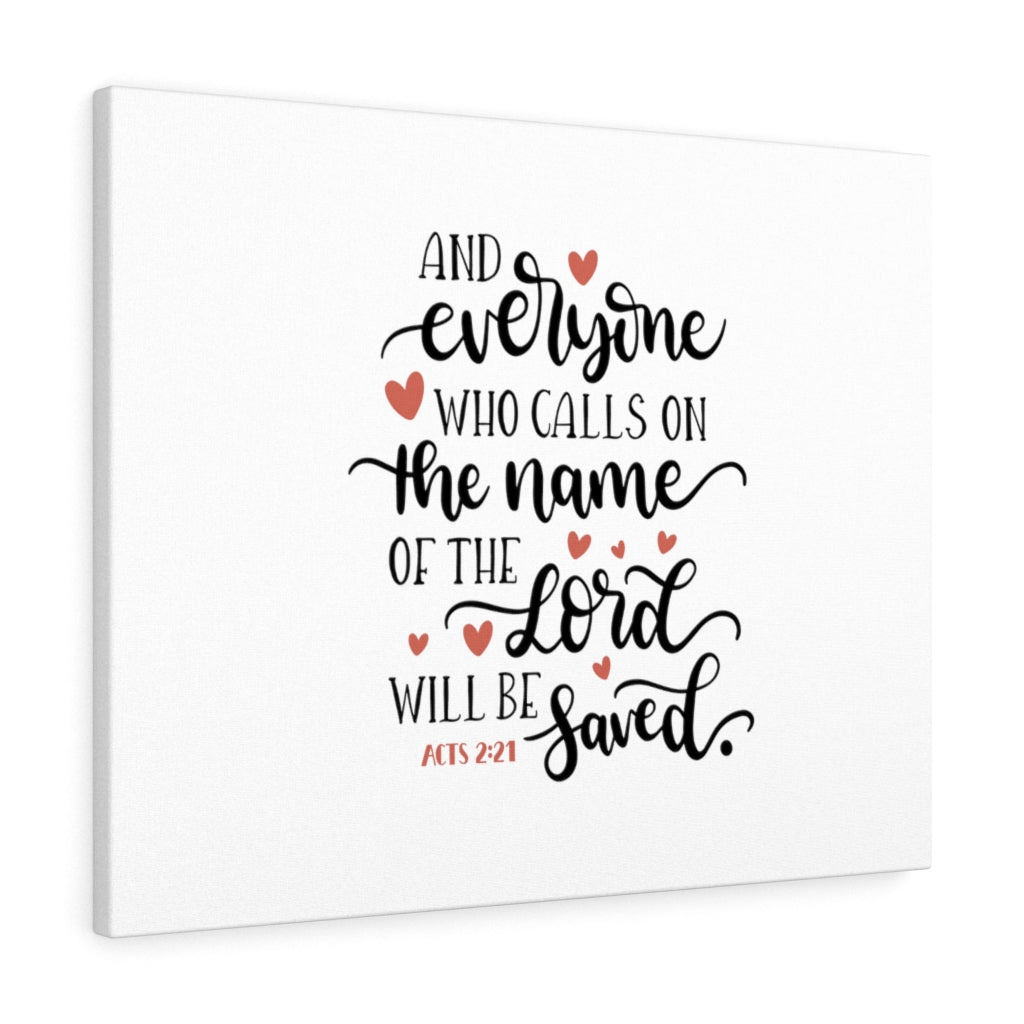 Will Be Saved Acts 2:21 Bible Verse Canvas Christian Wall Art Ready to Hang Unframed-Express Your Love Gifts