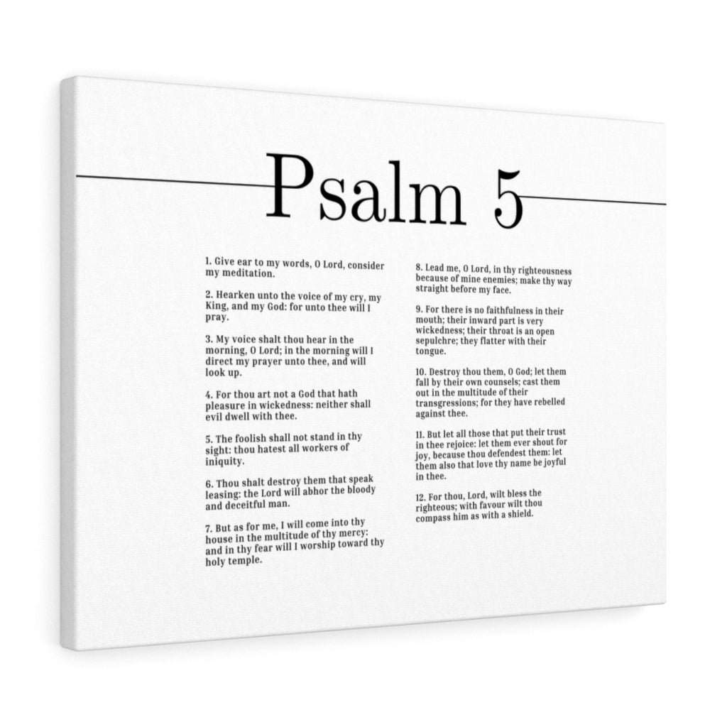 Will Bless The Righteous Psalm 5 Bible Verse Canvas Christian Wall Art Ready to Hang Unframed-Express Your Love Gifts