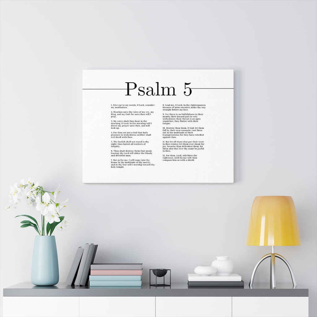 Will Bless The Righteous Psalm 5 Bible Verse Canvas Christian Wall Art Ready to Hang Unframed-Express Your Love Gifts