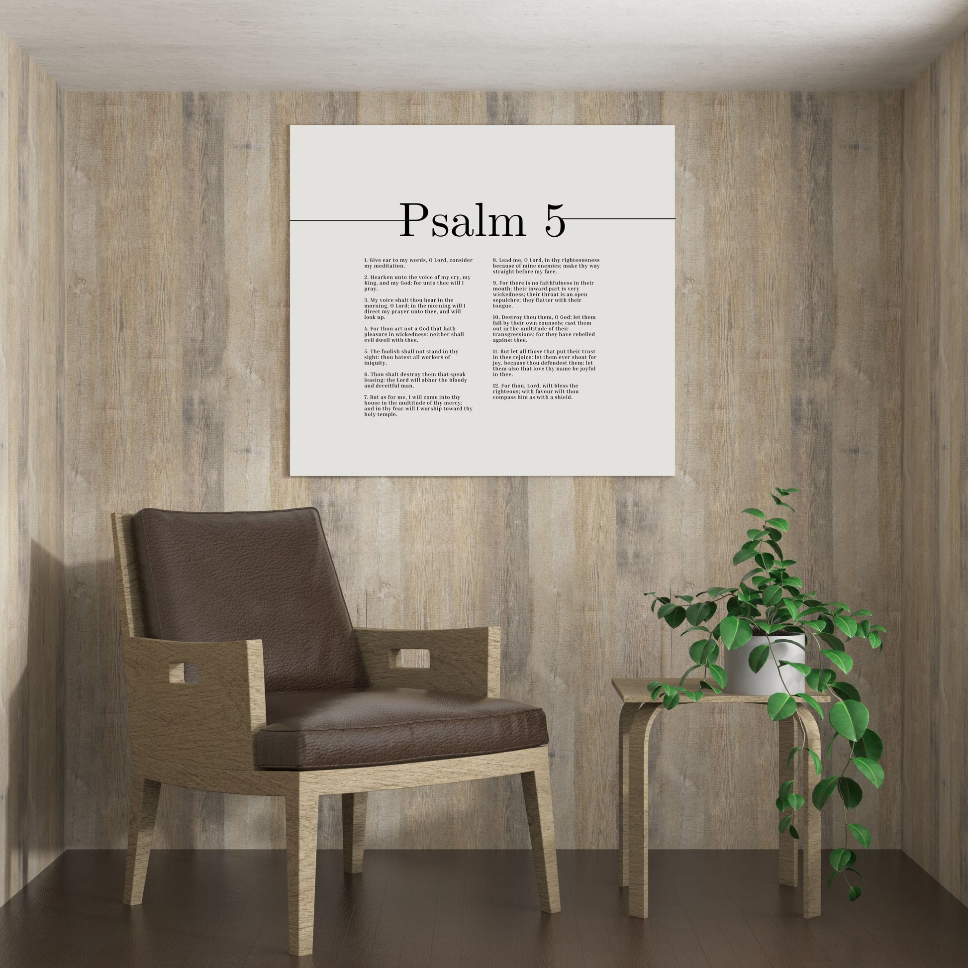 Will Bless The Righteous Psalm 5 Bible Verse Canvas Christian Wall Art Ready to Hang Unframed-Express Your Love Gifts