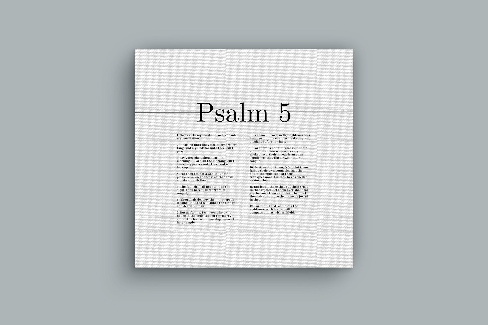 Will Bless The Righteous Psalm 5 Bible Verse Canvas Christian Wall Art Ready to Hang Unframed-Express Your Love Gifts