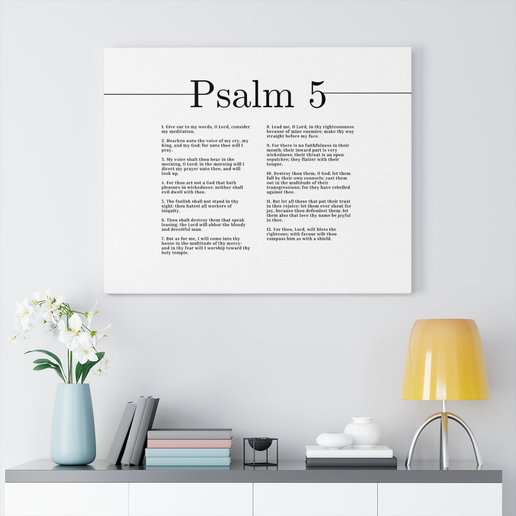 Will Bless The Righteous Psalm 5 Bible Verse Canvas Christian Wall Art Ready to Hang Unframed-Express Your Love Gifts