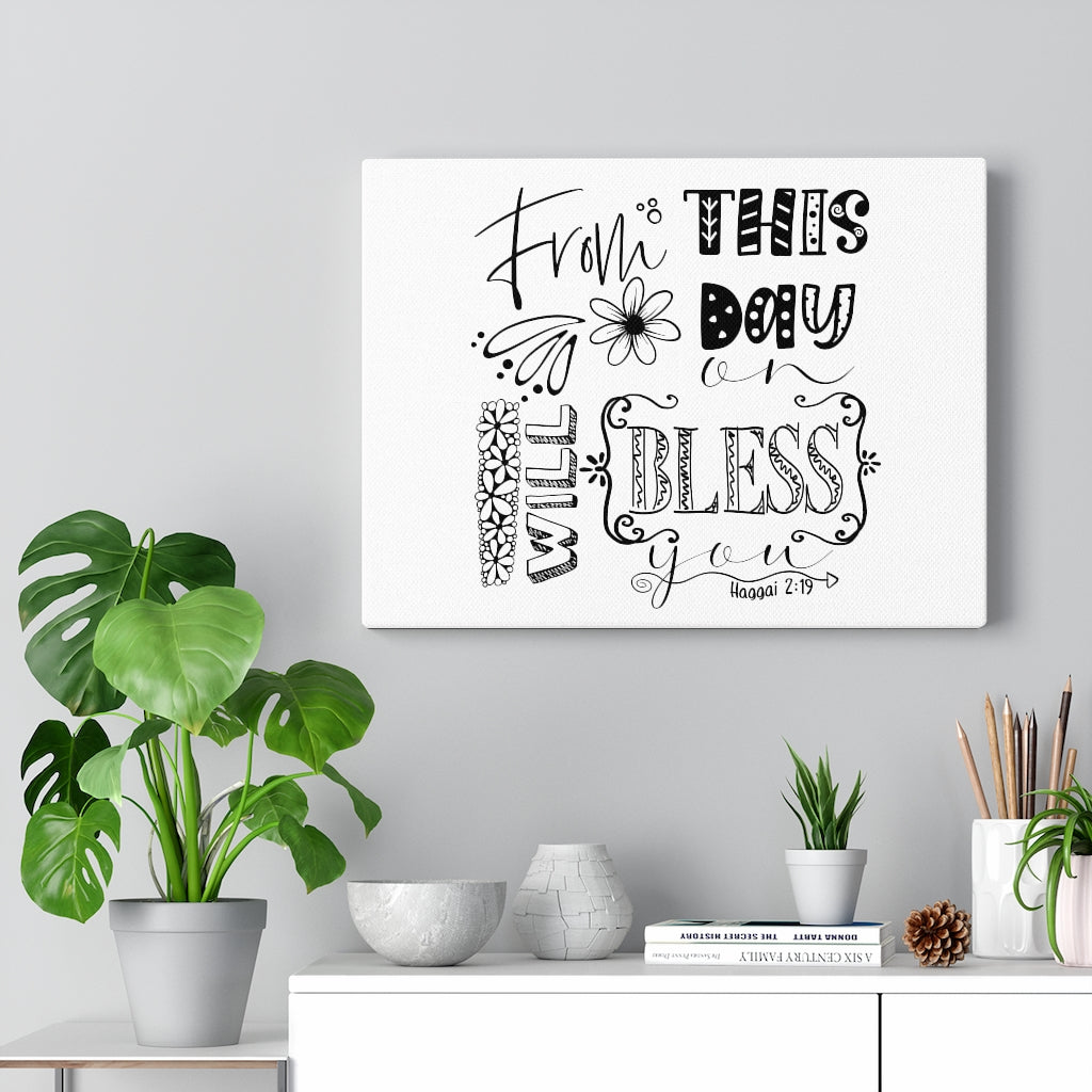 Scripture Walls Will Bless You Haggai 2:19 Bible Verse Canvas Christian Wall Art Ready to Hang Unframed-Express Your Love Gifts