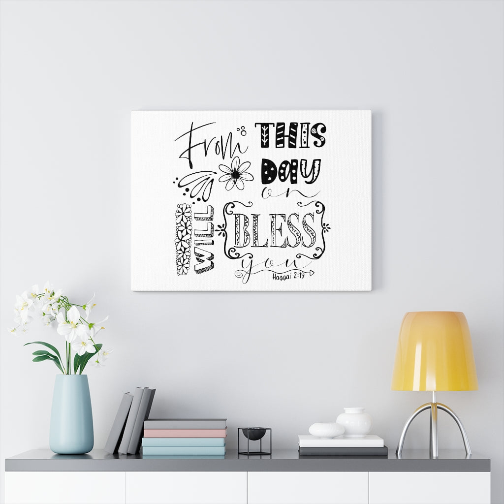 Scripture Walls Will Bless You Haggai 2:19 Bible Verse Canvas Christian Wall Art Ready to Hang Unframed-Express Your Love Gifts