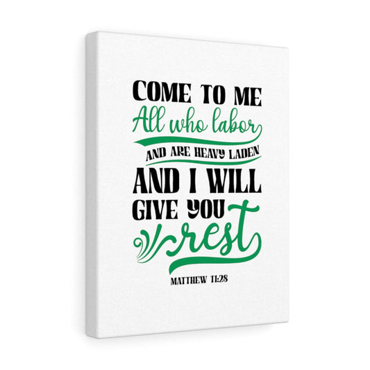 Will Give You Rest Matthew 11:28 Bible Verse Canvas Christian Wall Art Ready to Hang Unframed-Express Your Love Gifts