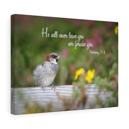 Will Never Leave You Deuteronomy 31:8 Bible Verse Canvas Christian Wall Art Ready to Hang Unframed-Express Your Love Gifts