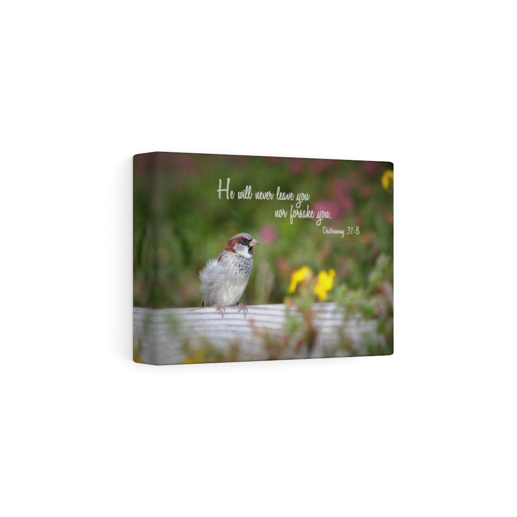 Will Never Leave You Deuteronomy 31:8 Bible Verse Canvas Christian Wall Art Ready to Hang Unframed-Express Your Love Gifts