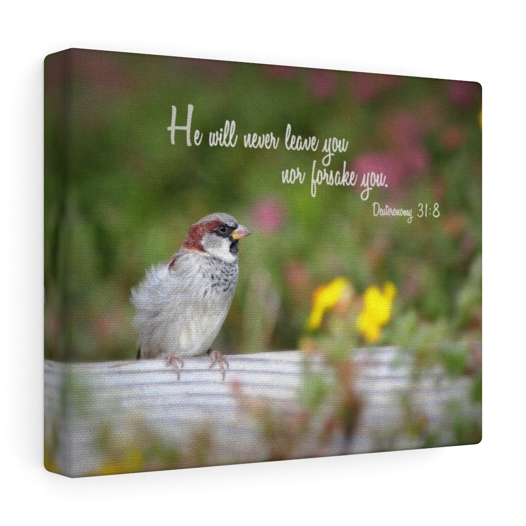 Will Never Leave You Deuteronomy 31:8 Bible Verse Canvas Christian Wall Art Ready to Hang Unframed-Express Your Love Gifts