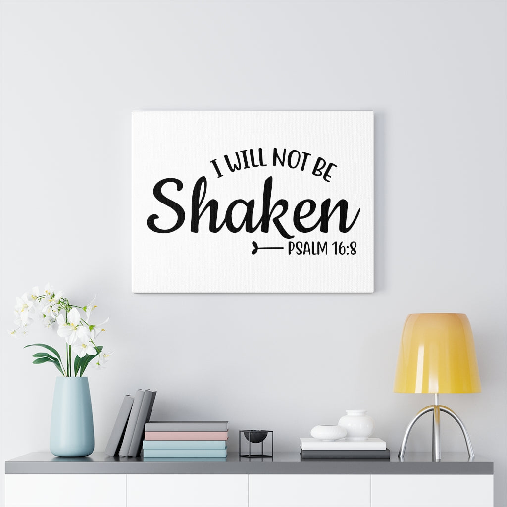 Scripture Walls Will Not Be Shaken Psalm 16:8 Bible Verse Canvas Christian Wall Art Ready to Hang Unframed-Express Your Love Gifts