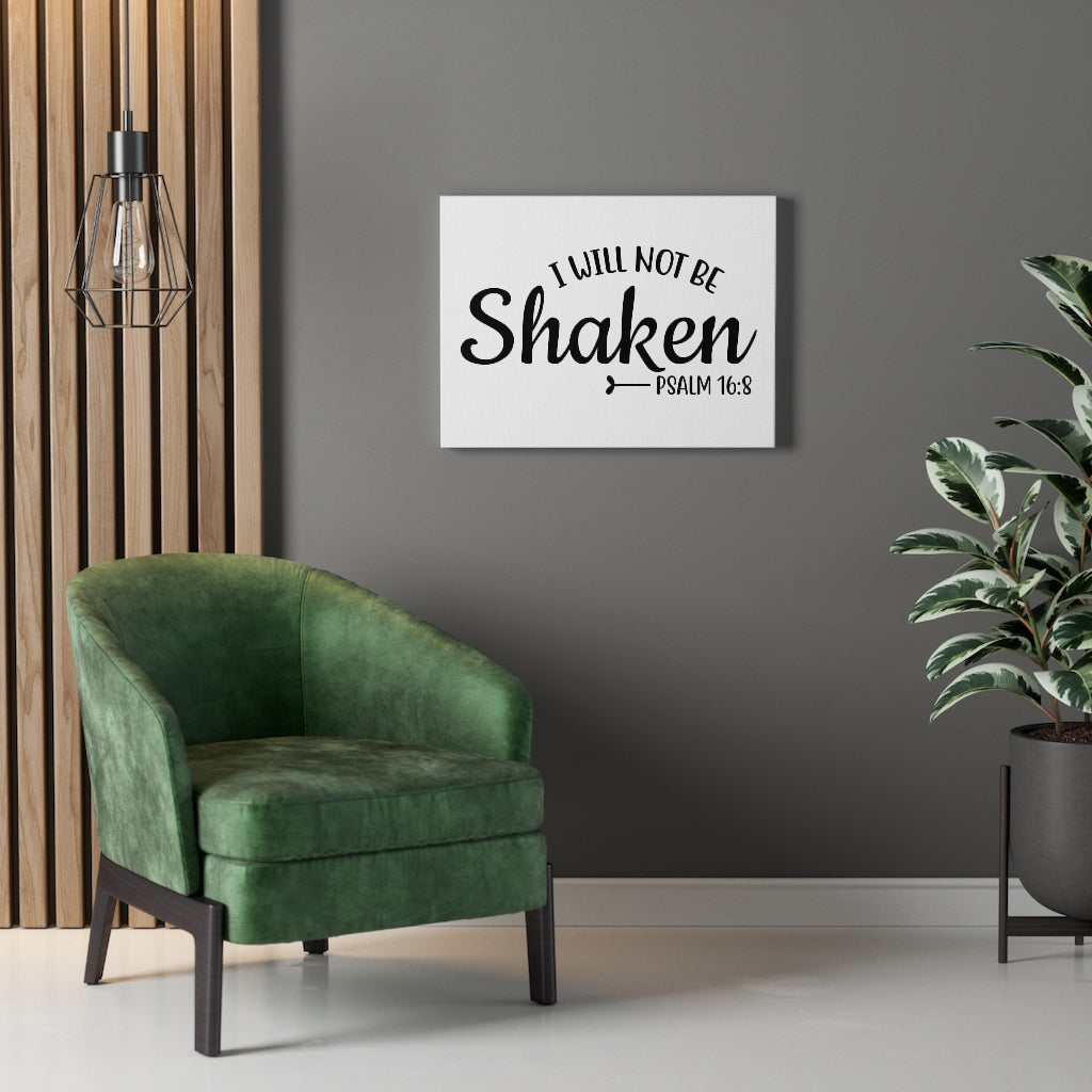 Scripture Walls Will Not Be Shaken Psalm 16:8 Bible Verse Canvas Christian Wall Art Ready to Hang Unframed-Express Your Love Gifts