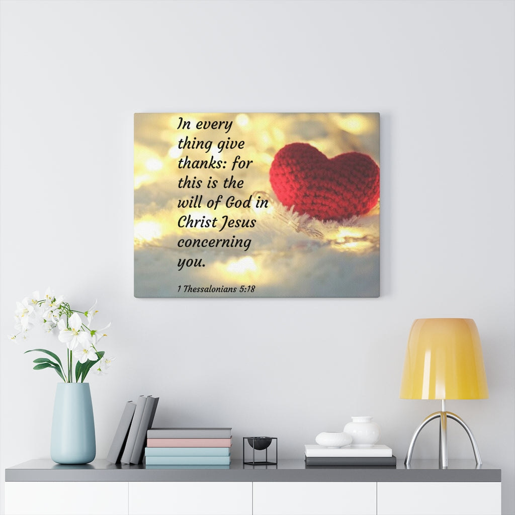 Will Of God 1 Thessalonians 5:18 Bible Verse Canvas Christian Wall Art Ready to Hang Unframed-Express Your Love Gifts