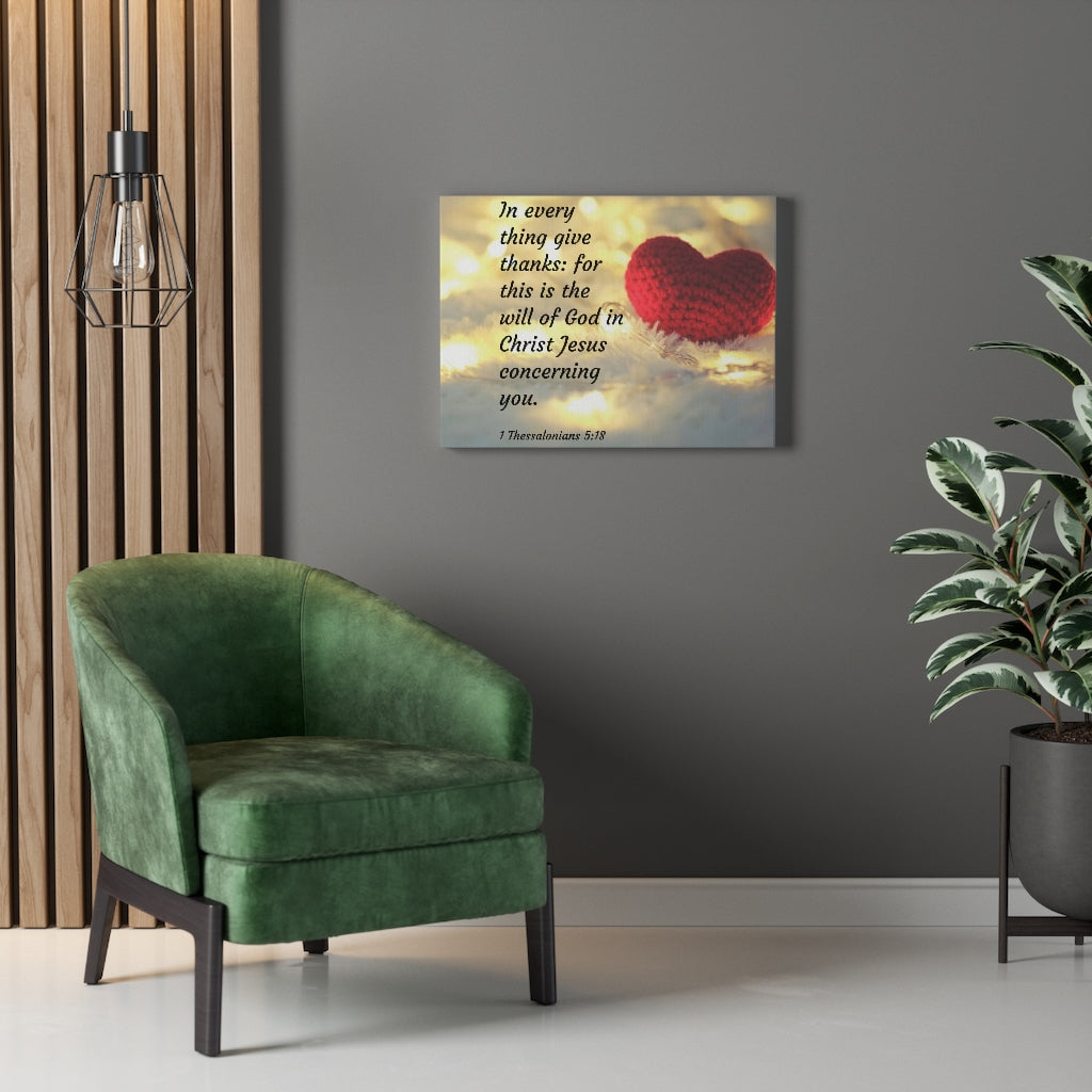 Will Of God 1 Thessalonians 5:18 Bible Verse Canvas Christian Wall Art Ready to Hang Unframed-Express Your Love Gifts