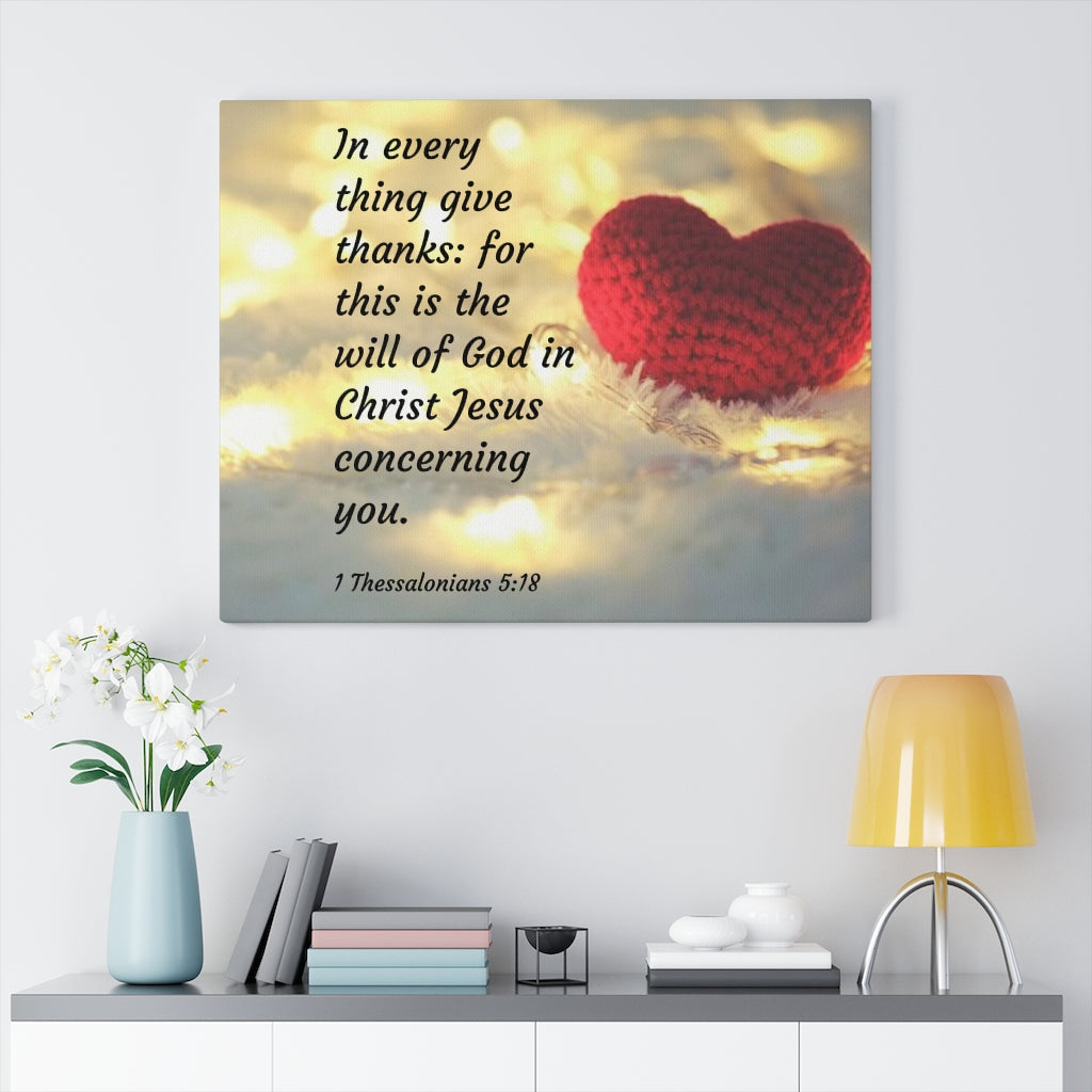 Will Of God 1 Thessalonians 5:18 Bible Verse Canvas Christian Wall Art Ready to Hang Unframed-Express Your Love Gifts