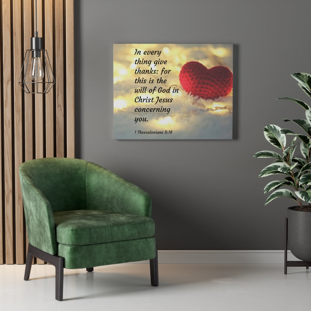 Will Of God 1 Thessalonians 5:18 Bible Verse Canvas Christian Wall Art Ready to Hang Unframed-Express Your Love Gifts