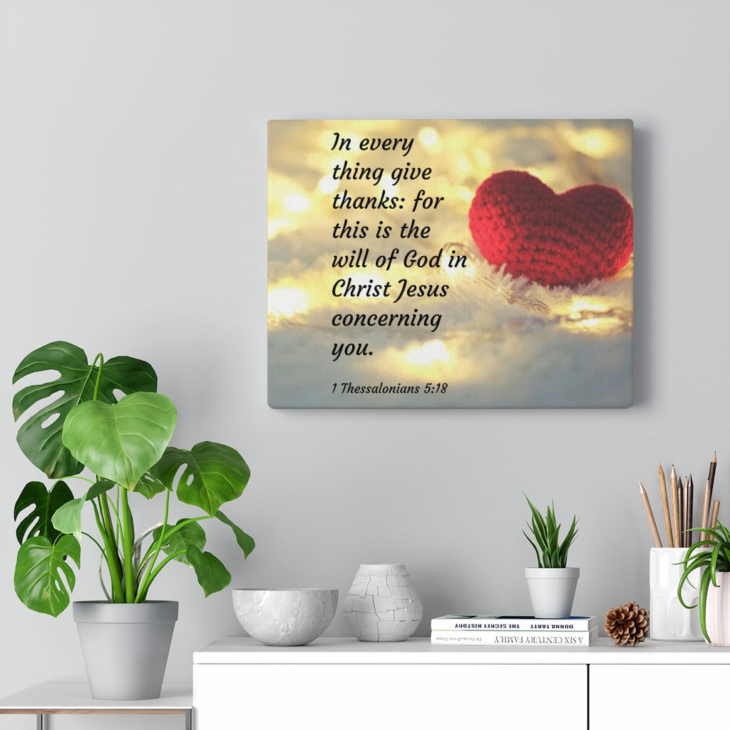 Will Of God 1 Thessalonians 5:18 Bible Verse Canvas Christian Wall Art Ready to Hang Unframed-Express Your Love Gifts