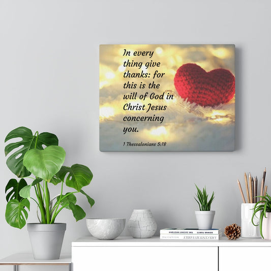 Will Of God 1 Thessalonians 5:18 Bible Verse Canvas Christian Wall Art Ready to Hang Unframed-Express Your Love Gifts