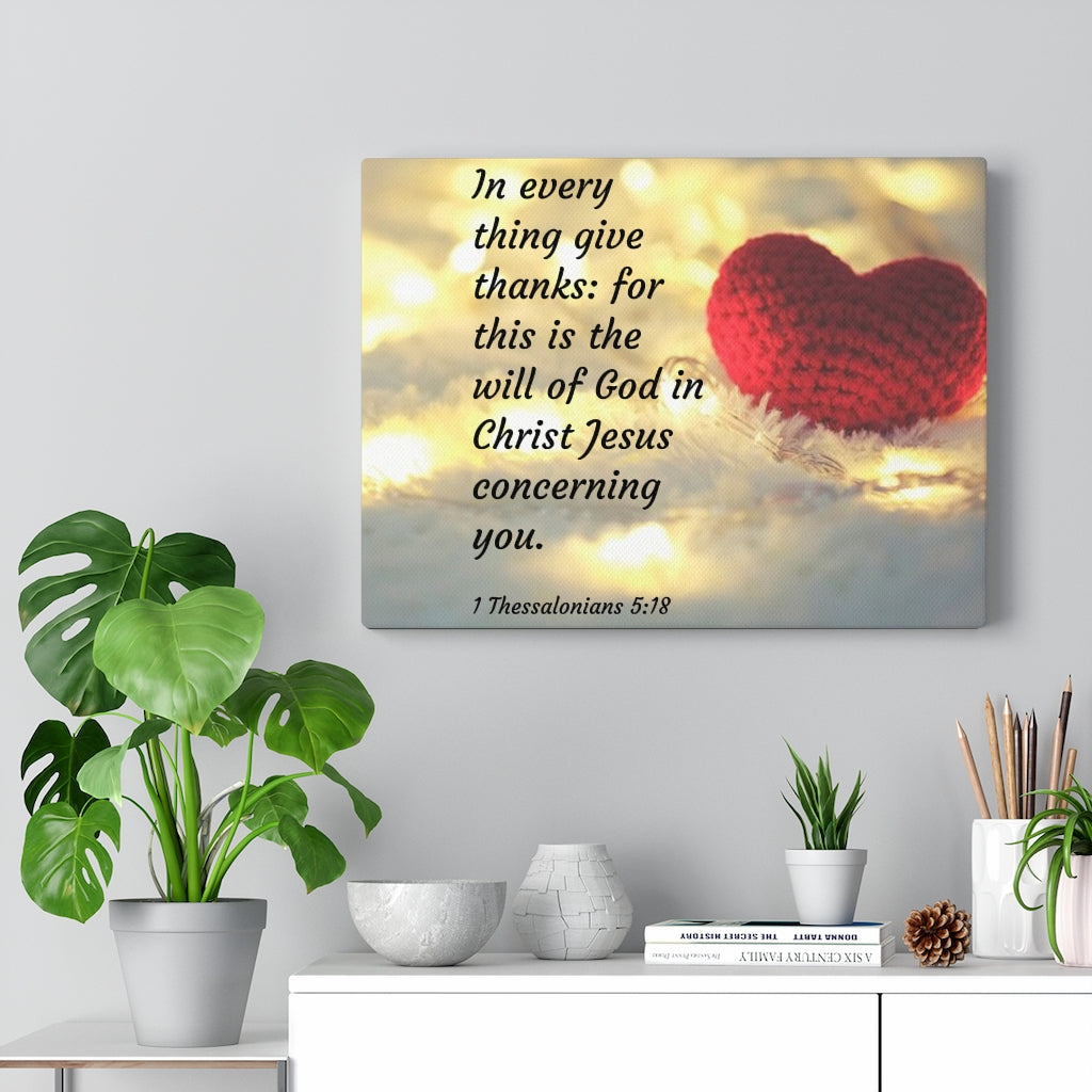 Will Of God 1 Thessalonians 5:18 Bible Verse Canvas Christian Wall Art Ready to Hang Unframed-Express Your Love Gifts