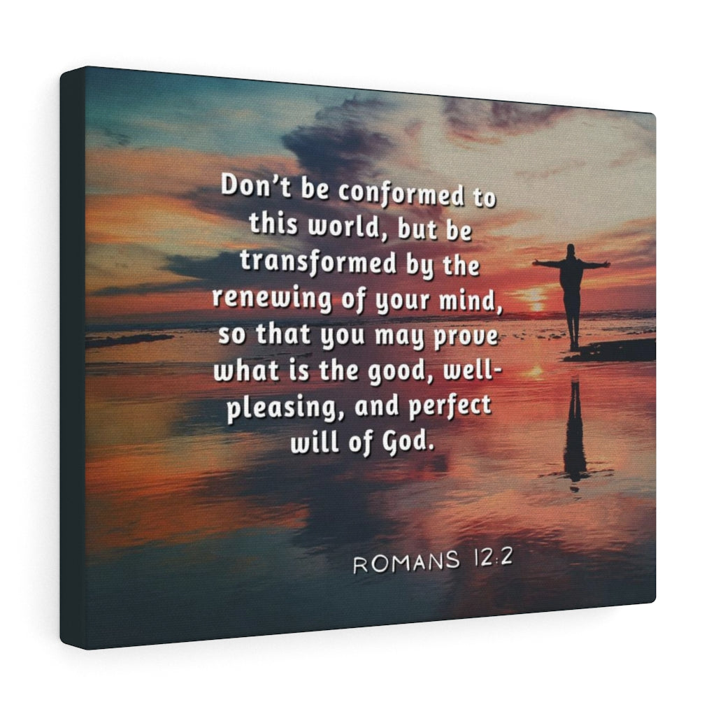 Will Of God Romans 12:2 Bible Verse Canvas Christian Wall Art Ready to Hang Unframed-Express Your Love Gifts
