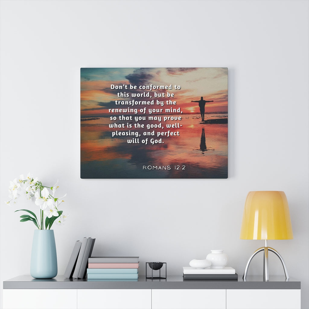 Will Of God Romans 12:2 Bible Verse Canvas Christian Wall Art Ready to Hang Unframed-Express Your Love Gifts