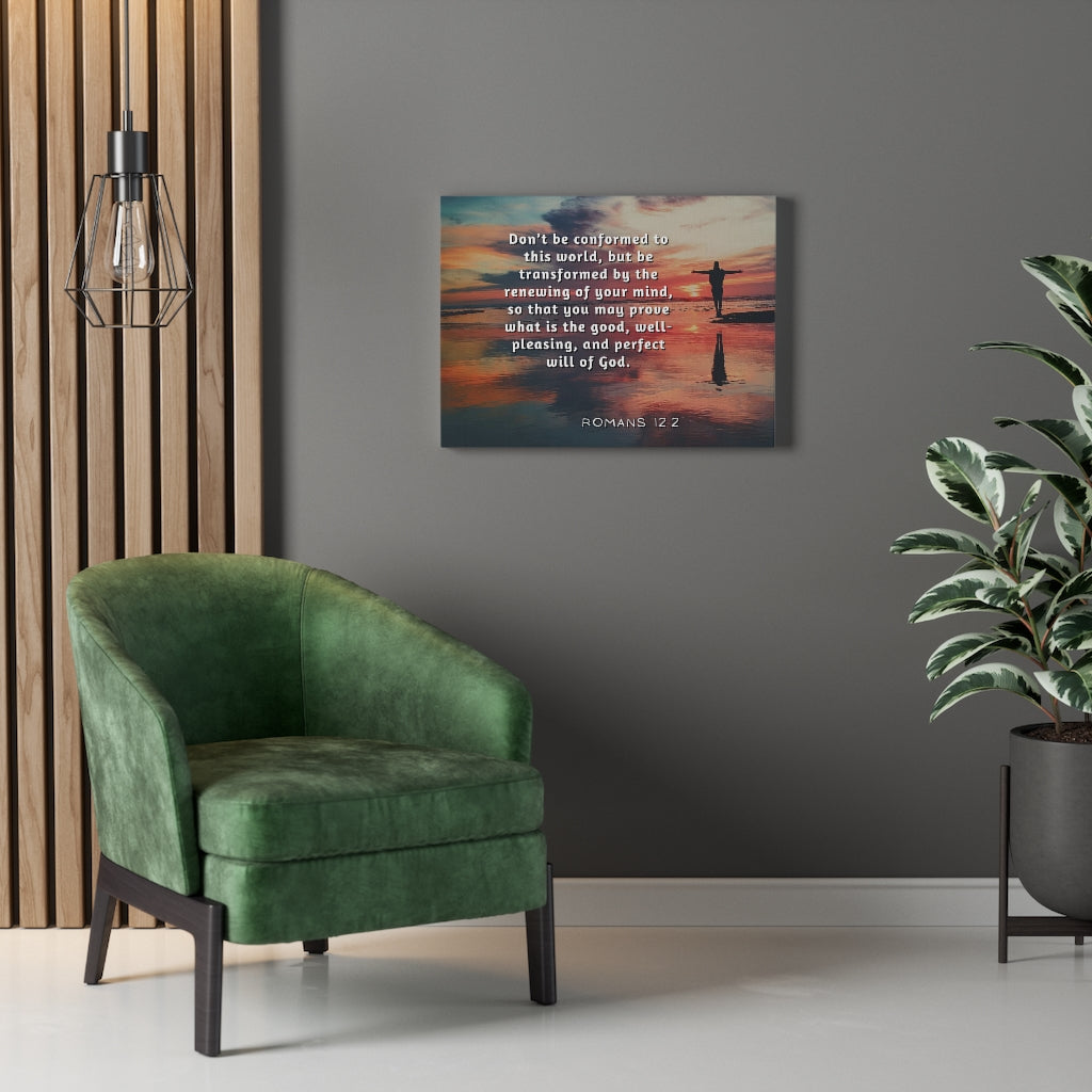 Will Of God Romans 12:2 Bible Verse Canvas Christian Wall Art Ready to Hang Unframed-Express Your Love Gifts