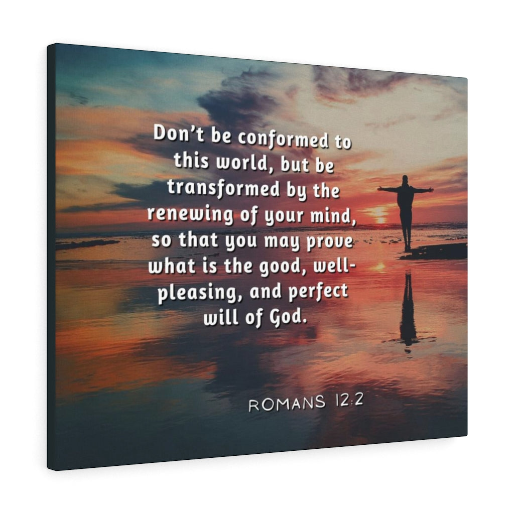 Will Of God Romans 12:2 Bible Verse Canvas Christian Wall Art Ready to Hang Unframed-Express Your Love Gifts