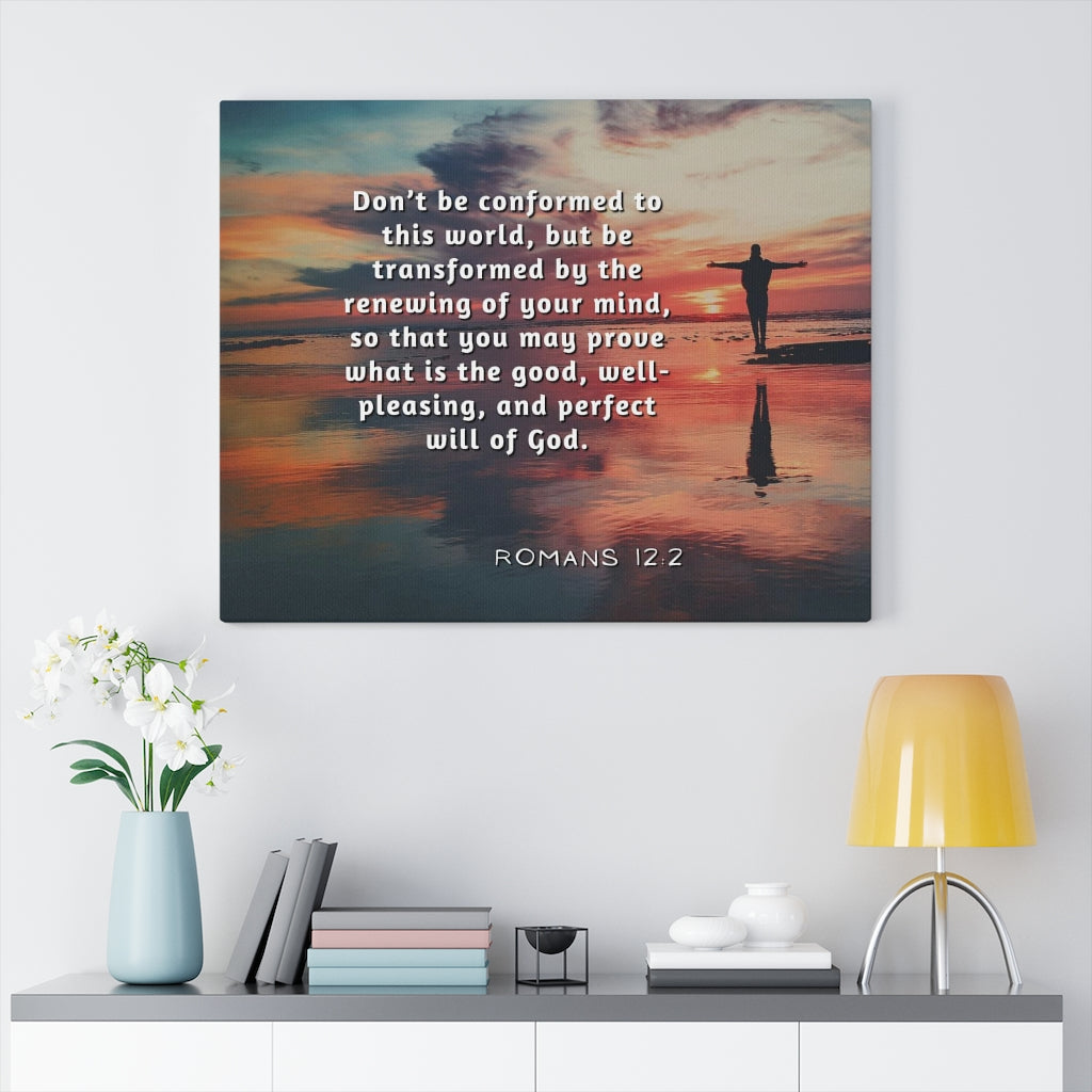 Will Of God Romans 12:2 Bible Verse Canvas Christian Wall Art Ready to Hang Unframed-Express Your Love Gifts