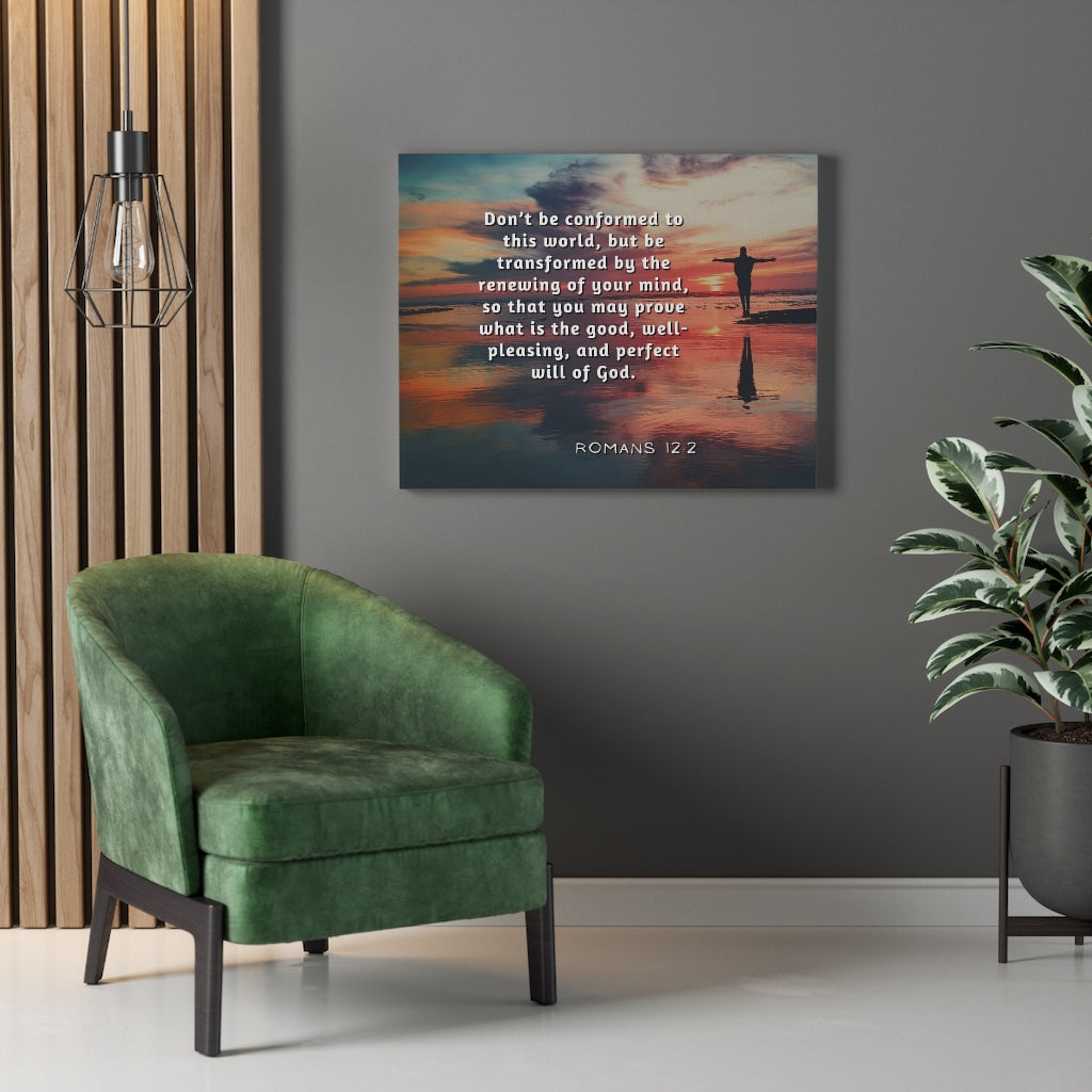 Will Of God Romans 12:2 Bible Verse Canvas Christian Wall Art Ready to Hang Unframed-Express Your Love Gifts