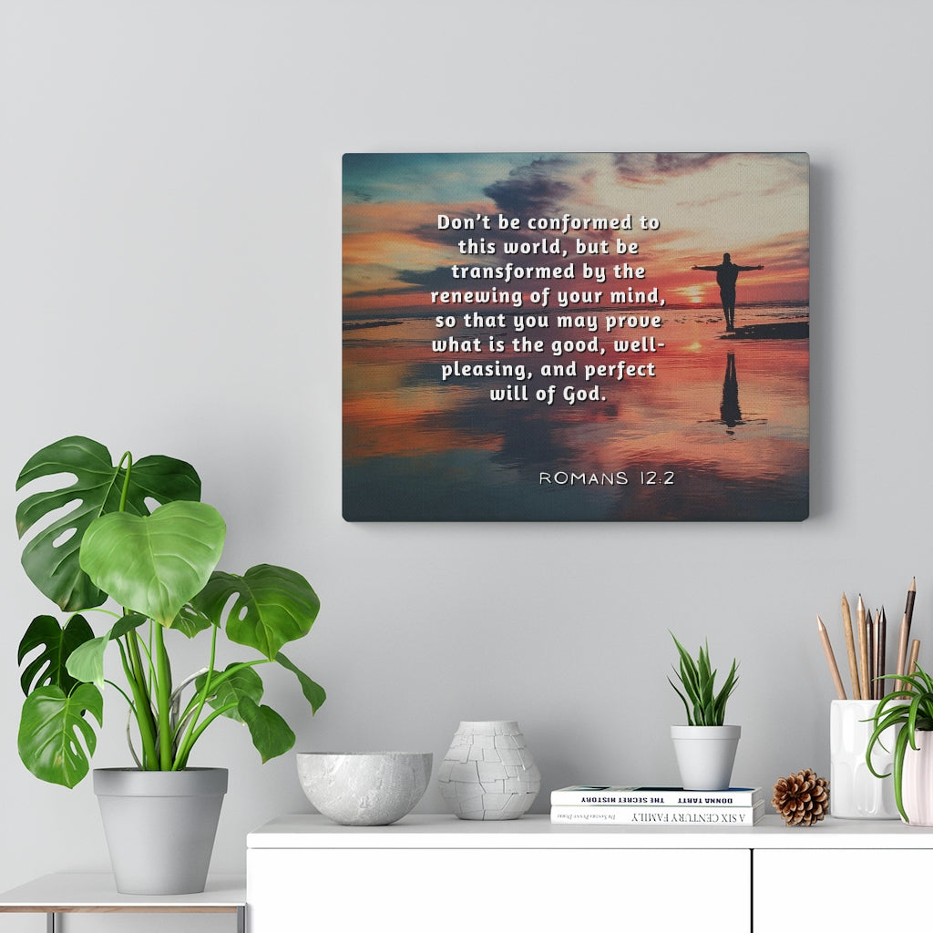 Will Of God Romans 12:2 Bible Verse Canvas Christian Wall Art Ready to Hang Unframed-Express Your Love Gifts