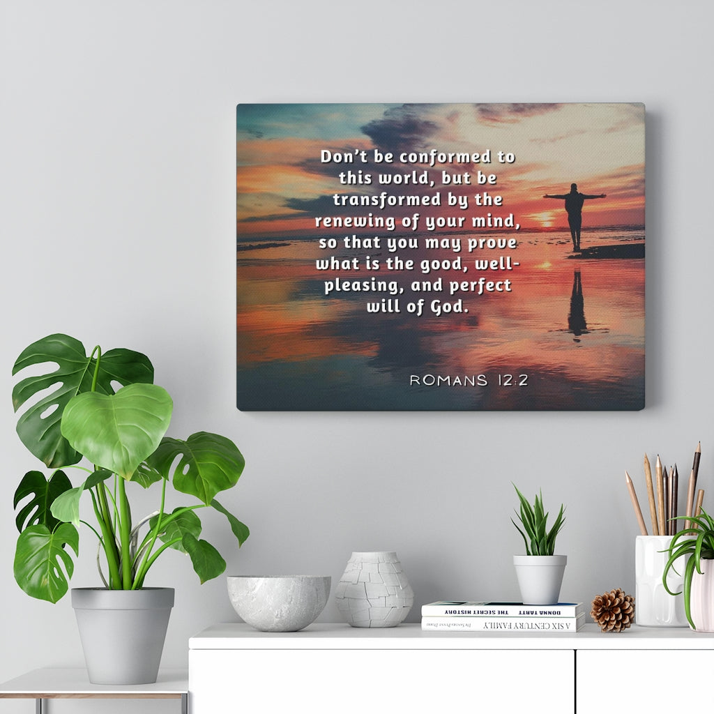 Will Of God Romans 12:2 Bible Verse Canvas Christian Wall Art Ready to Hang Unframed-Express Your Love Gifts