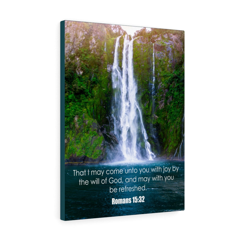 Will of God Romans 15:32 Bible Verse Canvas Christian Wall Art Ready to Hang Unframed-Express Your Love Gifts