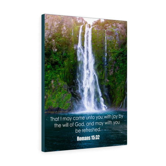 Will of God Romans 15:32 Bible Verse Canvas Christian Wall Art Ready to Hang Unframed-Express Your Love Gifts