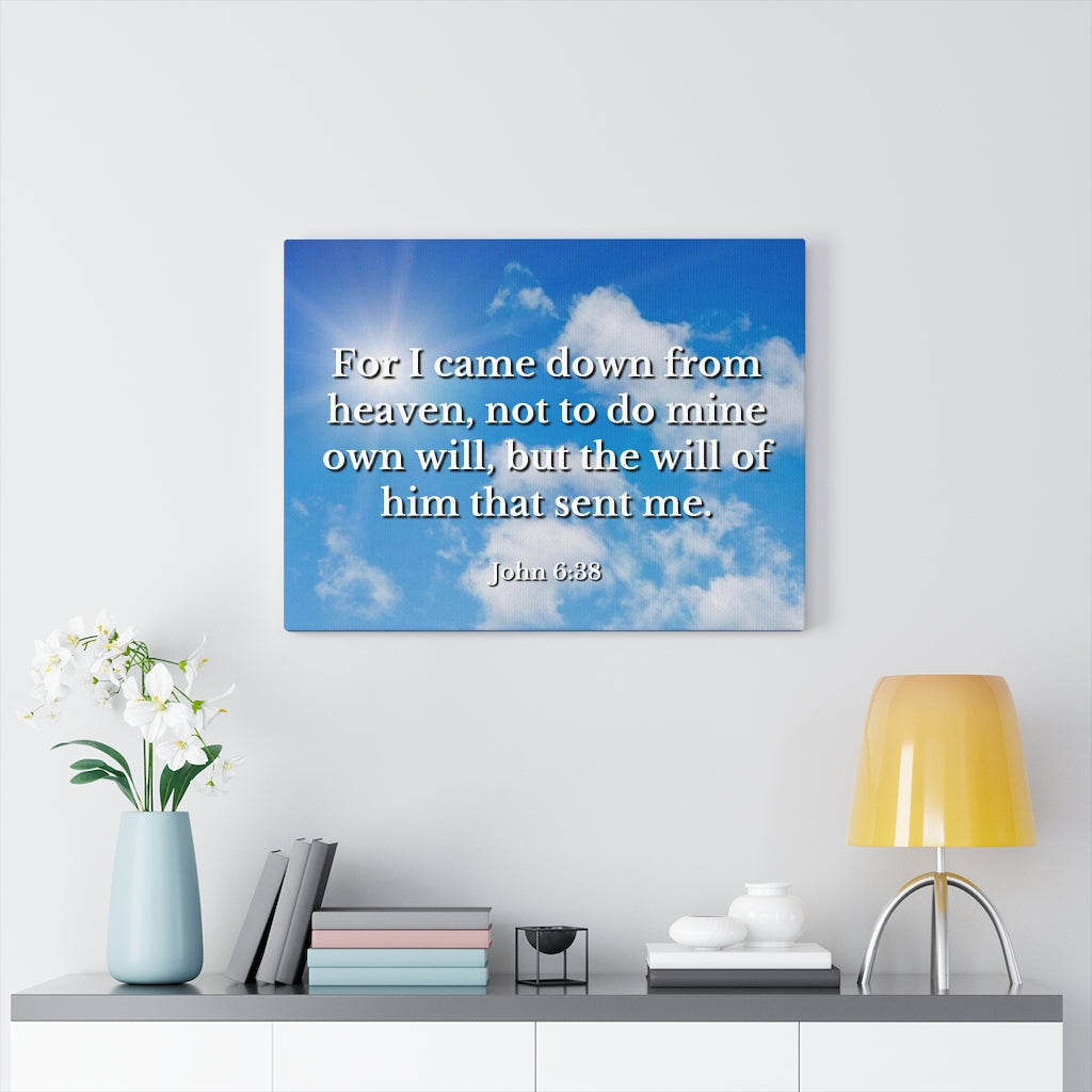 Will Of Him John 6:38 Bible Verse Canvas Christian Wall Art Ready to Hang Unframed-Express Your Love Gifts