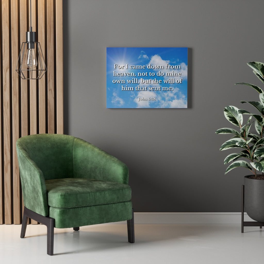 Will Of Him John 6:38 Bible Verse Canvas Christian Wall Art Ready to Hang Unframed-Express Your Love Gifts