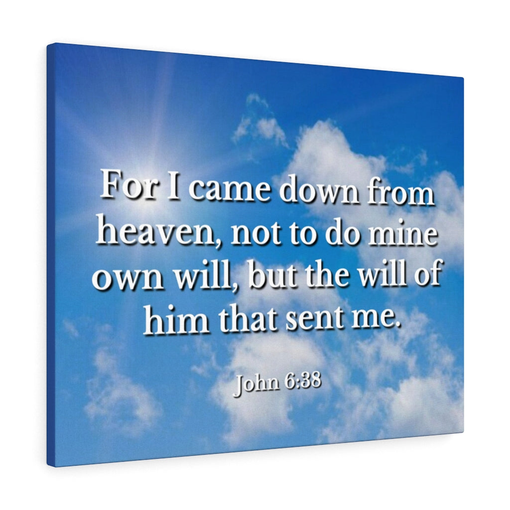 Will Of Him John 6:38 Bible Verse Canvas Christian Wall Art Ready to Hang Unframed-Express Your Love Gifts