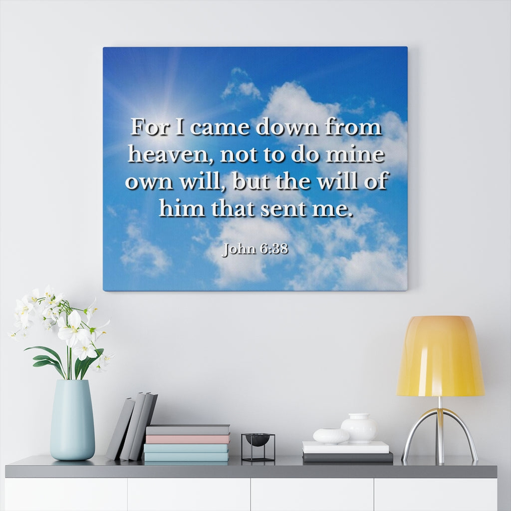 Will Of Him John 6:38 Bible Verse Canvas Christian Wall Art Ready to Hang Unframed-Express Your Love Gifts
