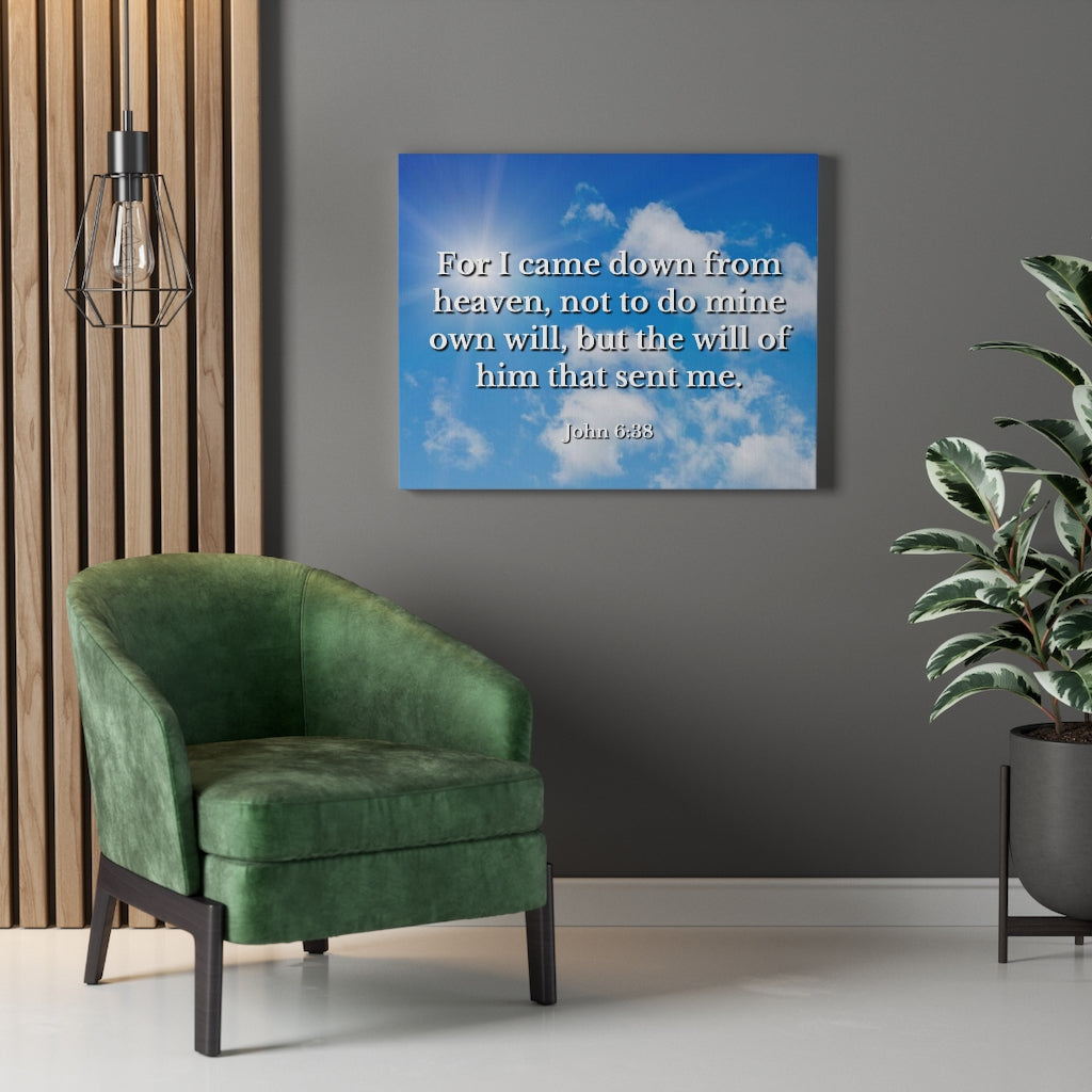 Will Of Him John 6:38 Bible Verse Canvas Christian Wall Art Ready to Hang Unframed-Express Your Love Gifts