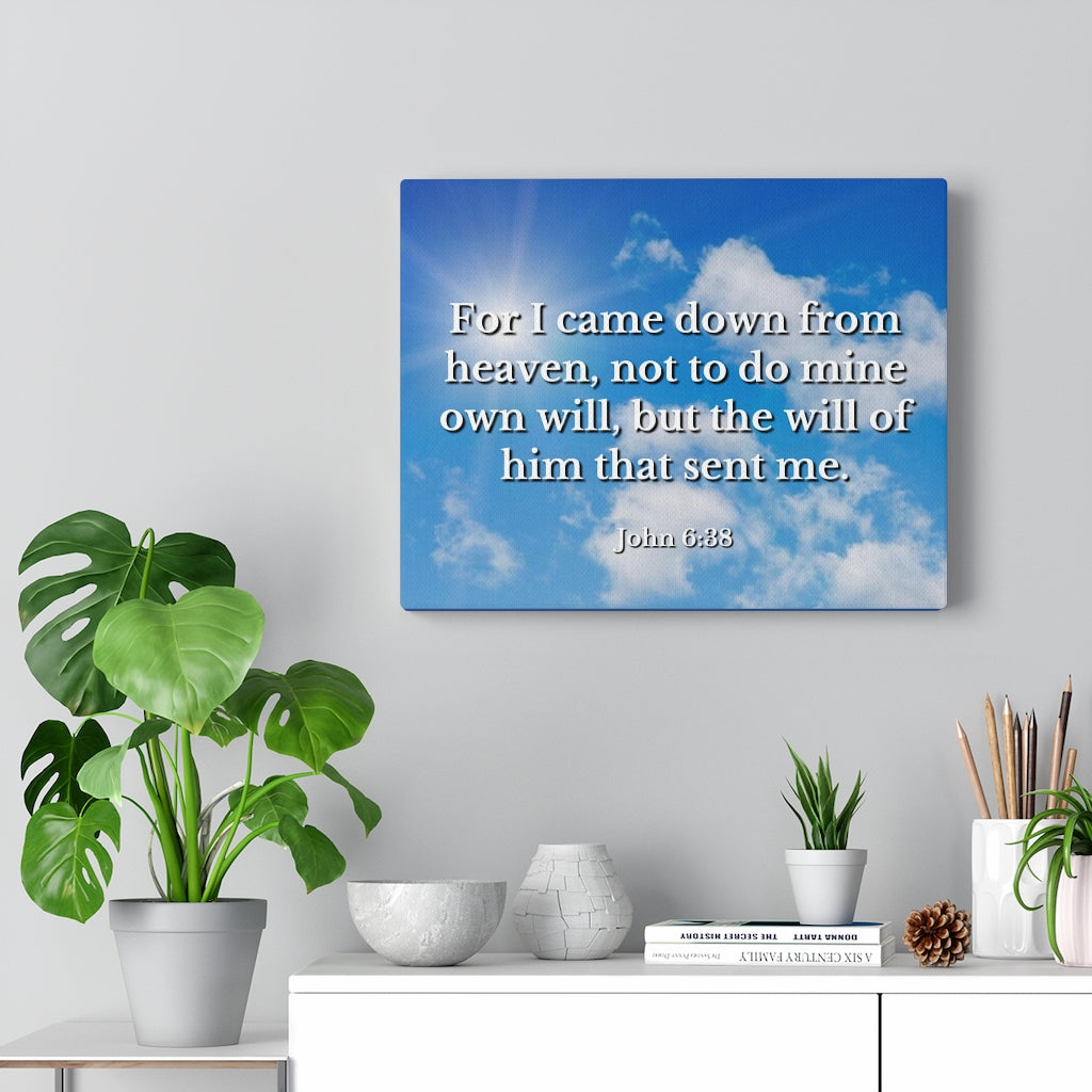 Will Of Him John 6:38 Bible Verse Canvas Christian Wall Art Ready to Hang Unframed-Express Your Love Gifts