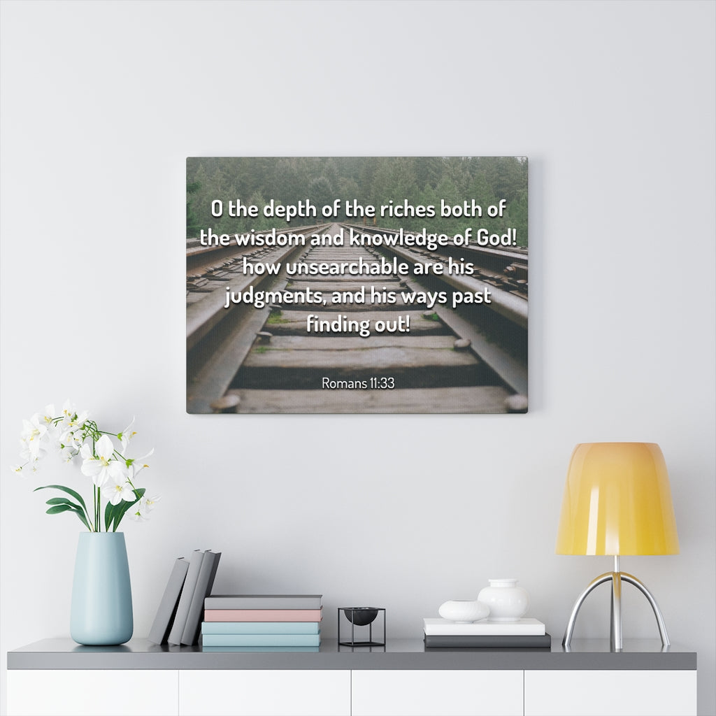 Wisdom And Knowledge Romans 11:33 Bible Verse Canvas Christian Wall Art Ready to Hang Unframed-Express Your Love Gifts