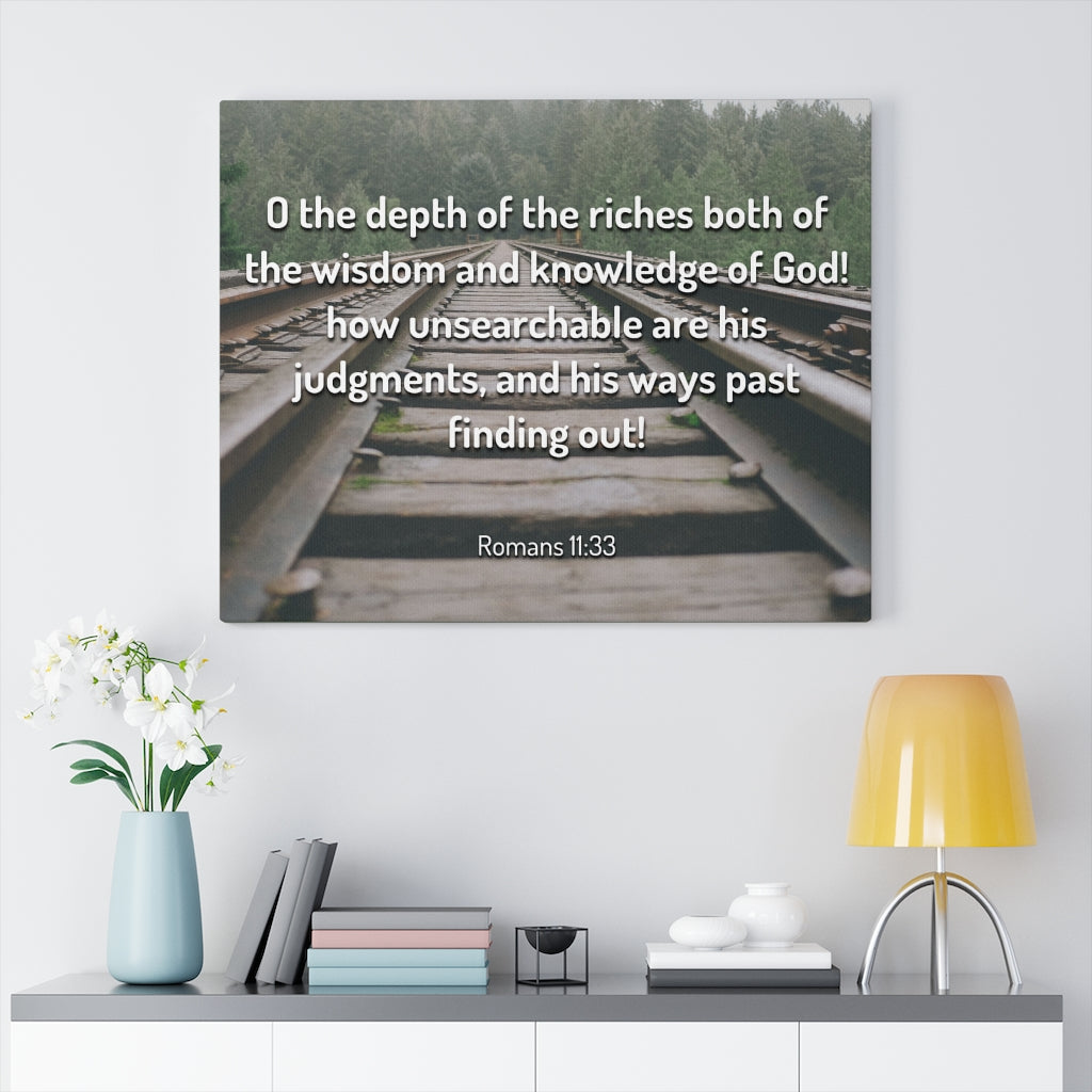 Wisdom And Knowledge Romans 11:33 Bible Verse Canvas Christian Wall Art Ready to Hang Unframed-Express Your Love Gifts