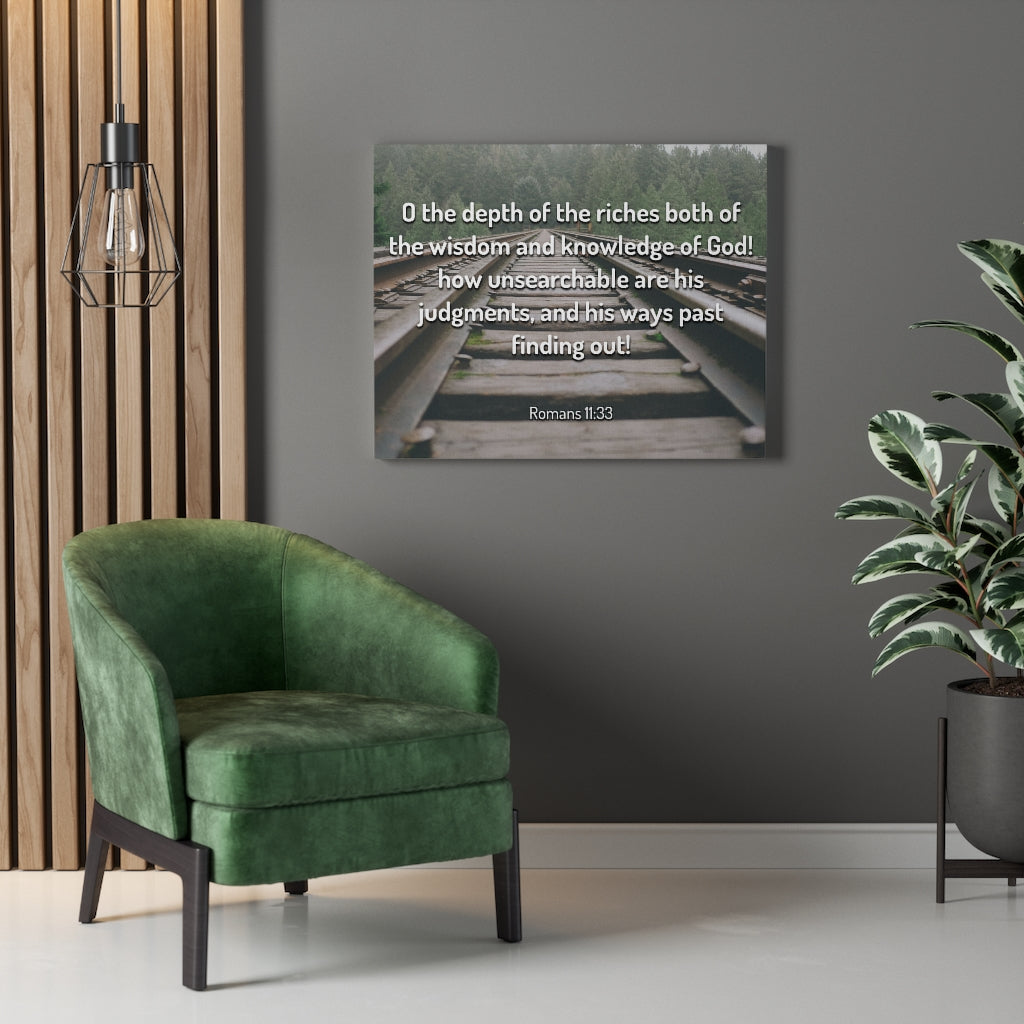 Wisdom And Knowledge Romans 11:33 Bible Verse Canvas Christian Wall Art Ready to Hang Unframed-Express Your Love Gifts