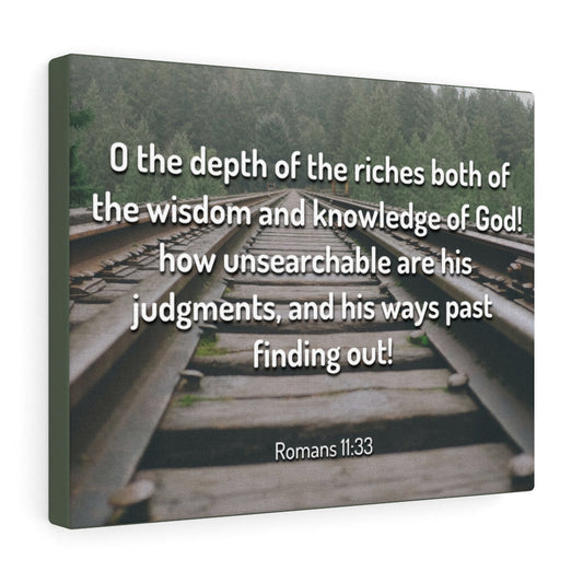 Wisdom And Knowledge Romans 11:33 Bible Verse Canvas Christian Wall Art Ready to Hang Unframed-Express Your Love Gifts