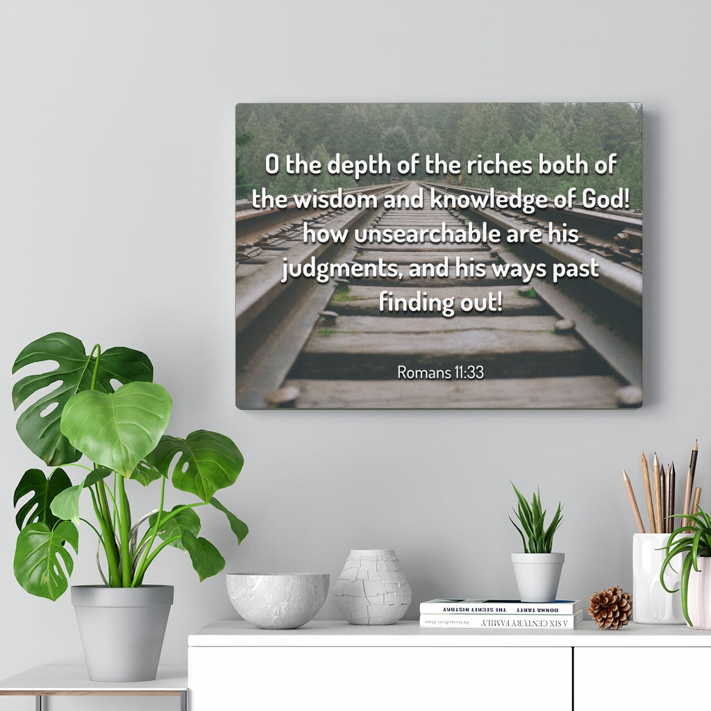 Wisdom And Knowledge Romans 11:33 Bible Verse Canvas Christian Wall Art Ready to Hang Unframed-Express Your Love Gifts