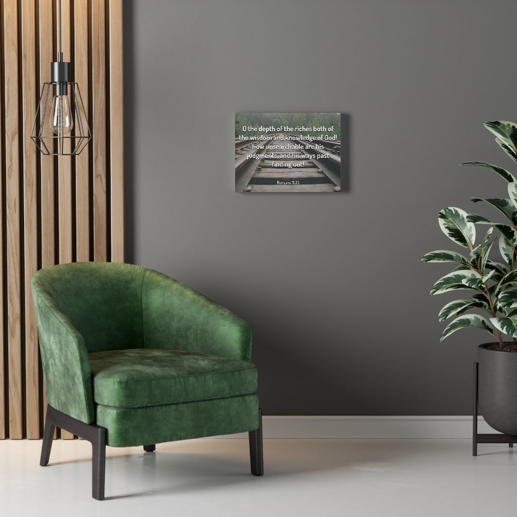 Wisdom And Knowledge Romans 11:33 Bible Verse Canvas Christian Wall Art Ready to Hang Unframed-Express Your Love Gifts